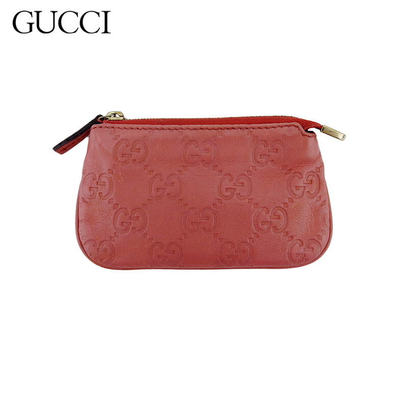 GUCCI Coin Case Guccisima Pink Leather Authentic Used D2551