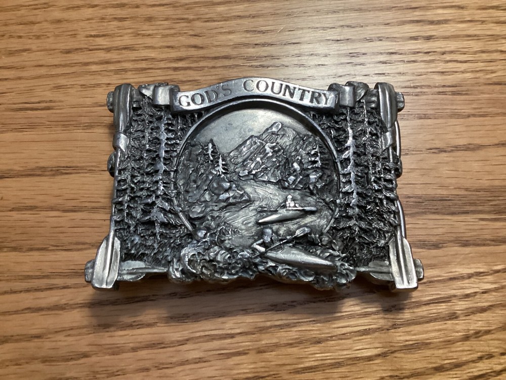 Vintage Bergamot Brass Works God's Country 1983 Belt Buckle H-86