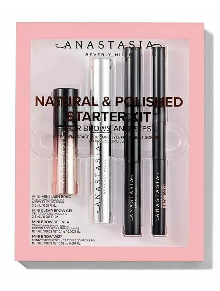 Anastasia Natural & Polished Started Kit for Brows & Eyes Kit MEDIUM BROWN  NIB