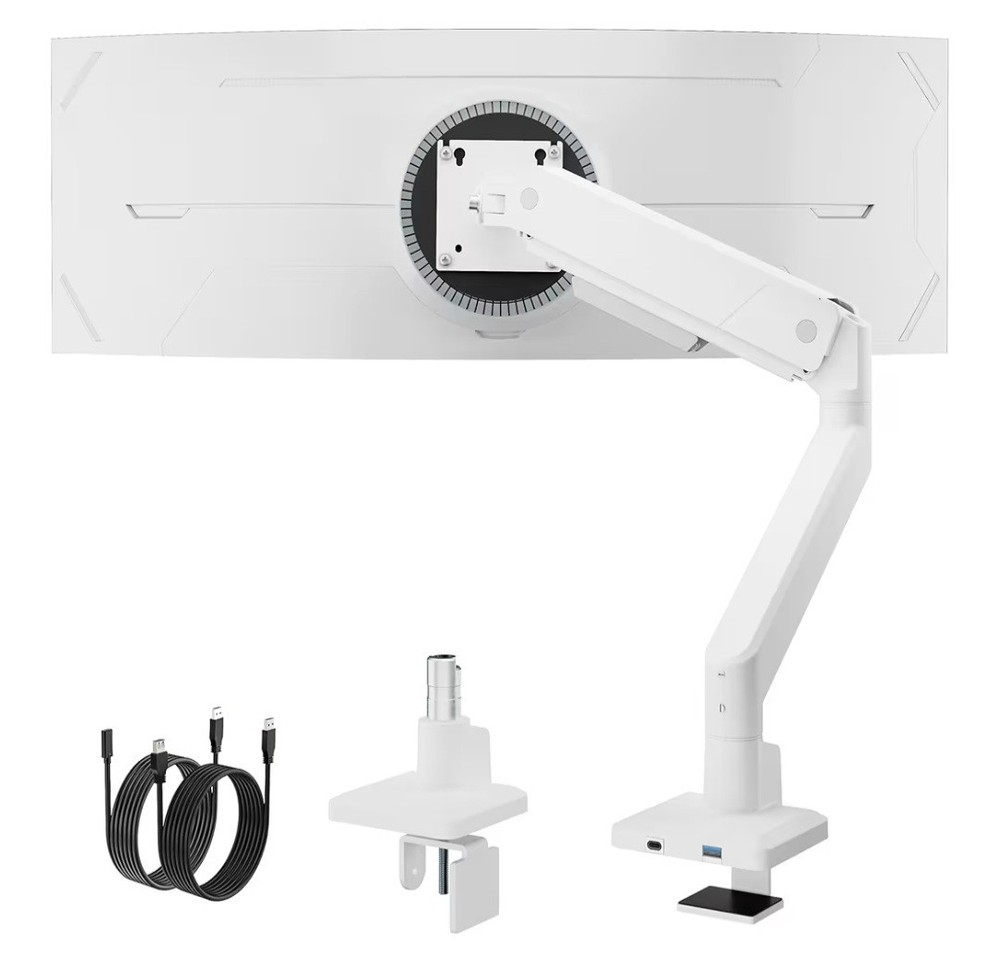 monTEK Single Monitor Arm with USB for Max 45 Inch Ultrawide Screens Adjustable