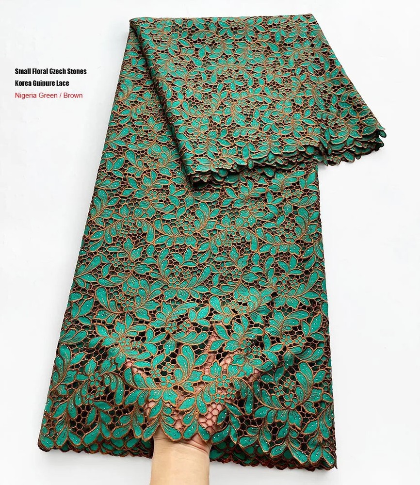 Lace Embroidered African Nigerian Swiss Voile Cord Fabric Middle Eastern Fashion