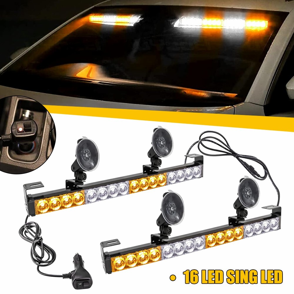 LED Traffic Advisor Emergency Strobe Light Bar Warning Tow Truck Amber White