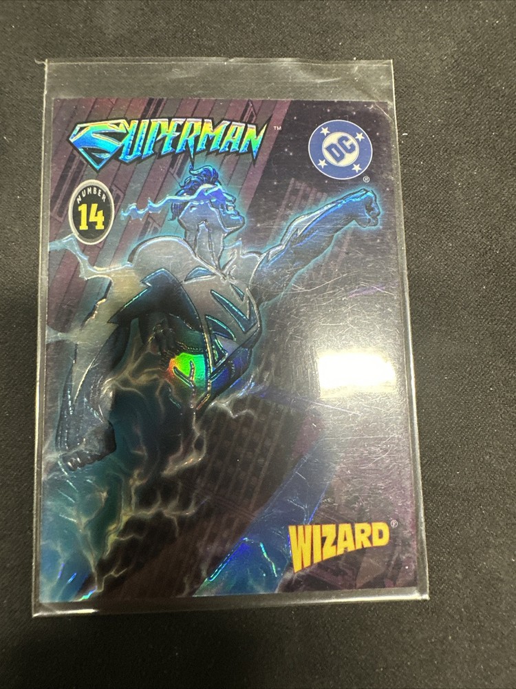WIZARD MAGAZINE SERIES 4 CHROME REFRACTOR SUPERMAN DC CHROMIUM PROMO CARD #14