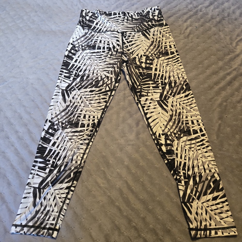 Aerie Chill Play Move Pocket Hig Waist Leggings Tropical Palm Leaves Size Large