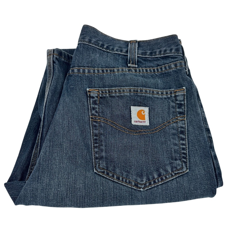 Carhartt Jeans Mens 33x36 (34x35 ACTUAL) Holter Relaxed Fit Blue Denim