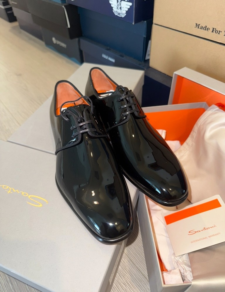 NWT Santoni Men's Isogram-V2-01 Lace up Formal Dress Shoes