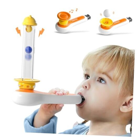 3-in-1 Montessori Toddler Toy with Whistle Ball Blowing and Floating Ball  