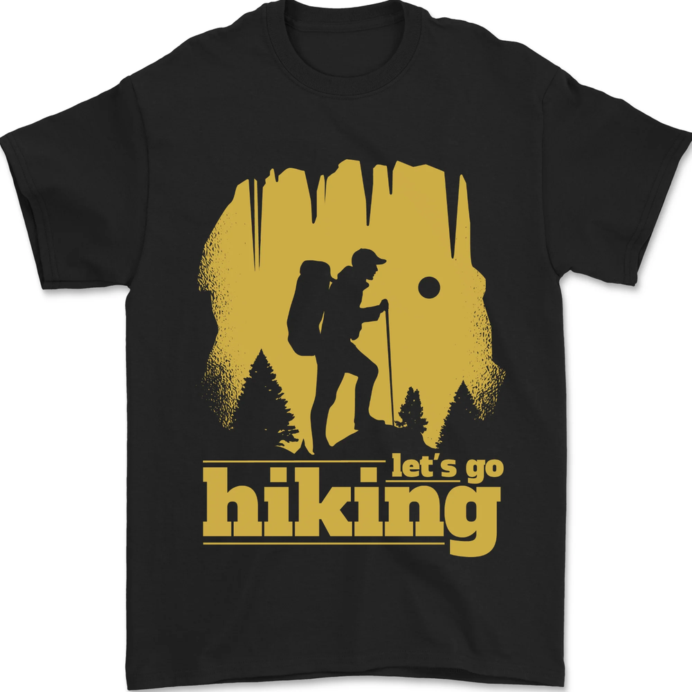 Lets Go Hiking Trekking Camping Outdoors Mens T-Shirt 100% Cotton