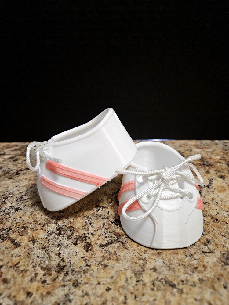 Vintage CPK Cabbage Patch Kids Pink Sneakers Doll Shoes Accessory