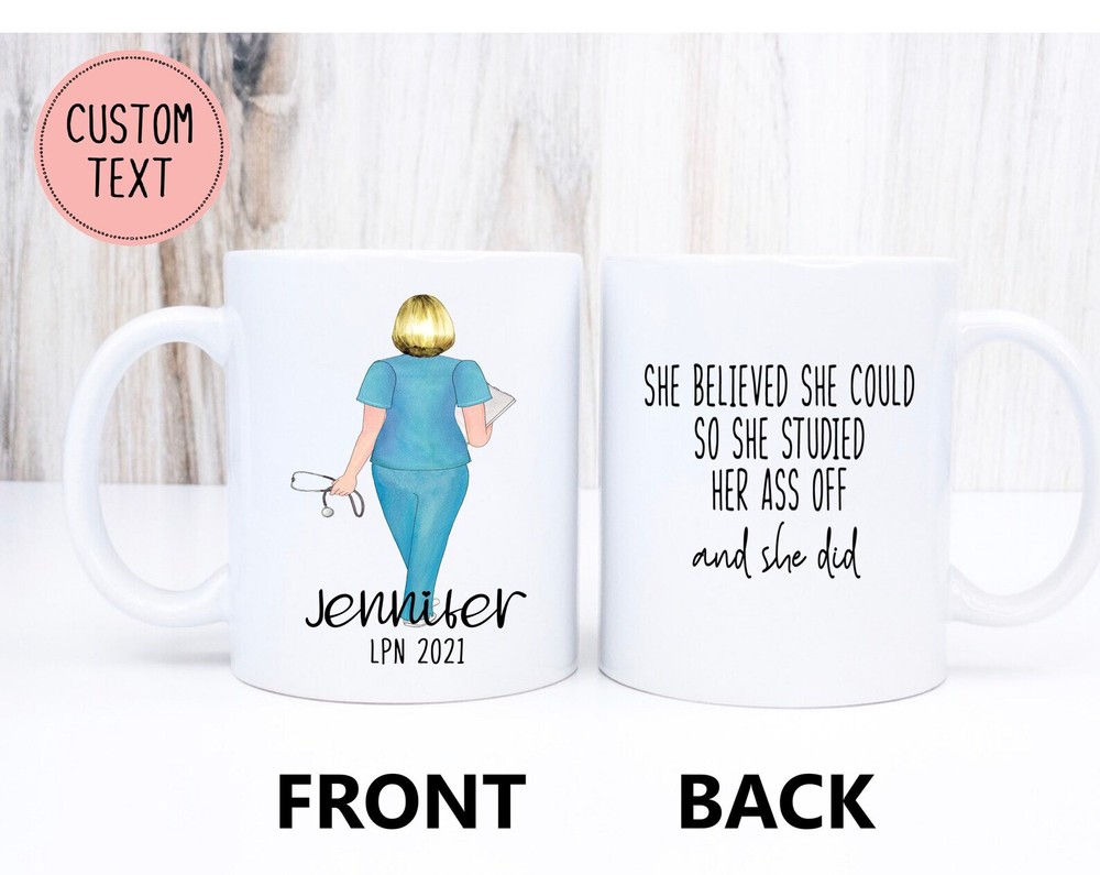 Personalized Nurse Graduation Gift She Believed She Could Studied Her Ass Off