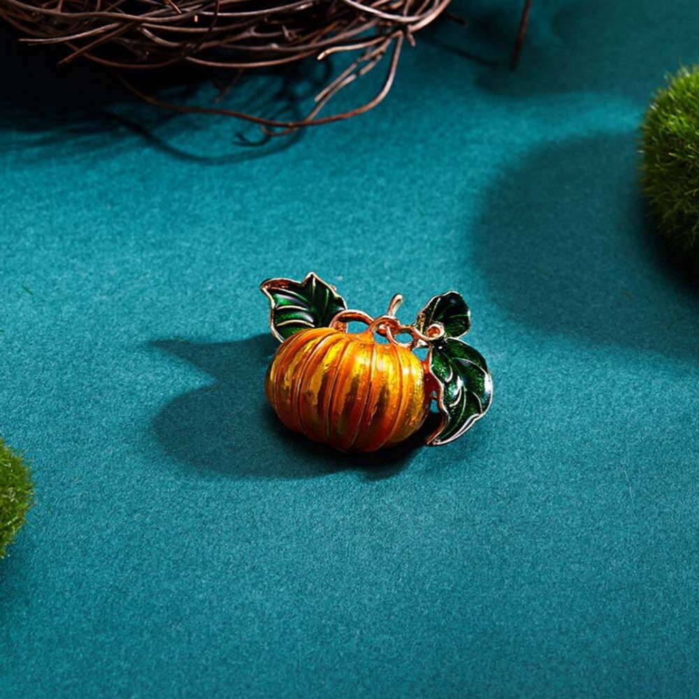 2 Pcs Pumpkins Pearl Brooch Sweater Decoration Unique Shape Child Banquet