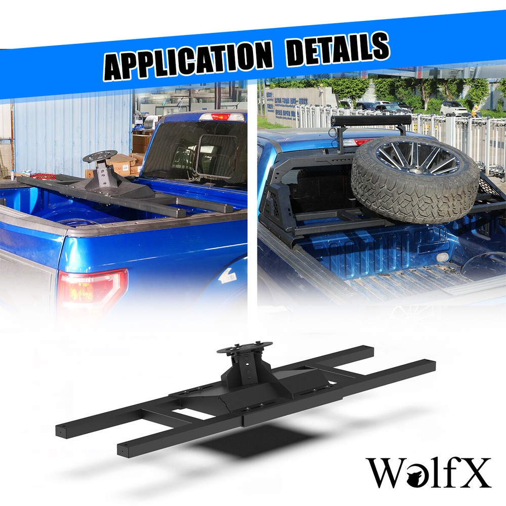 Heavy-Duty Black Steel Spare Tire Carrier for Dodge Chevy Ford Toyota Nissan GMC Trucks