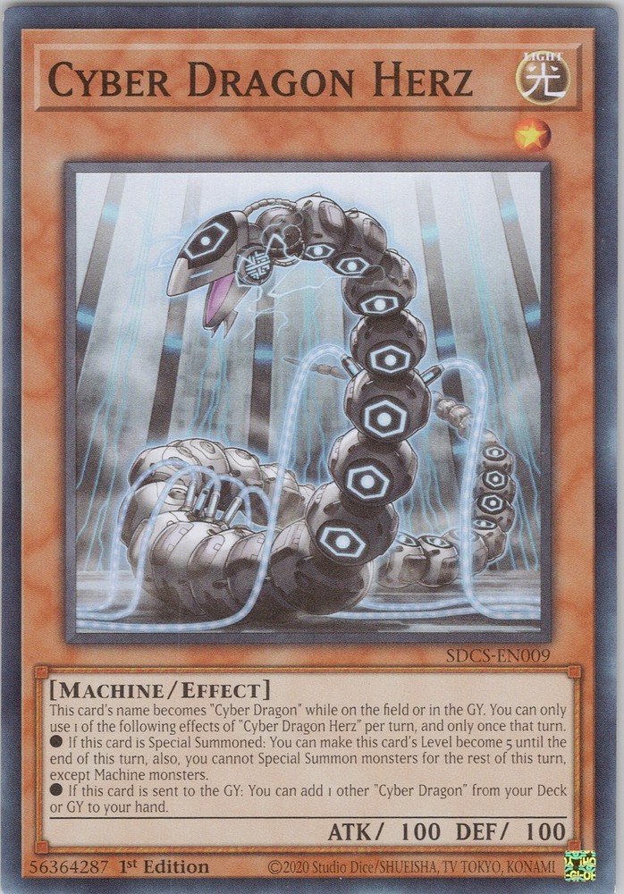 Cyber Dragon Herz SDC5 NM 1st Edition Structure Deck Cyber Strike Yugioh Card-image