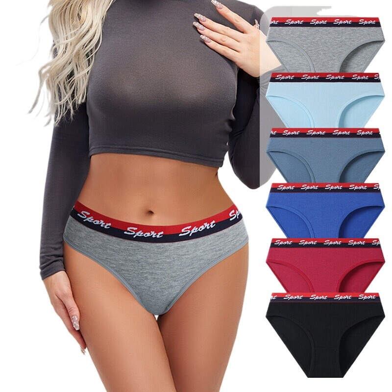 6PCS/LOT Sexy Womens Low Waist Cotton Panties Briefs Ladies Underwear Lingeries