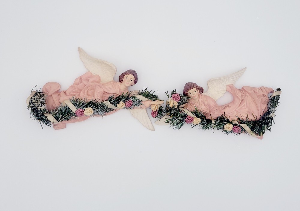 2 ceramic angel wall sconce