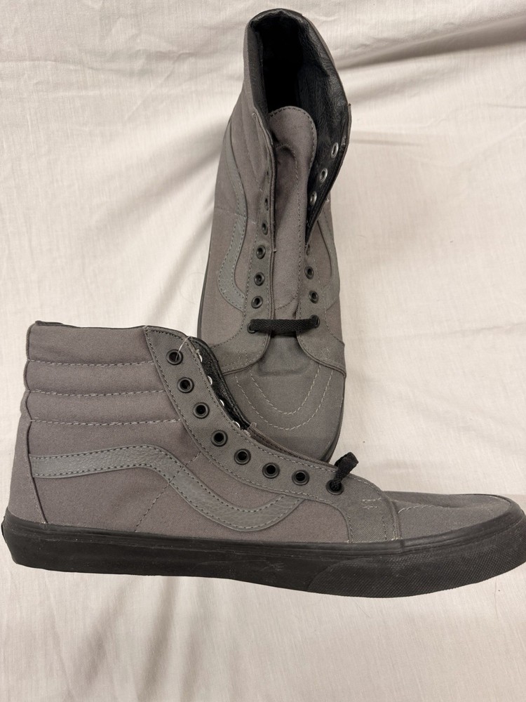 VANS Women SK8 Hi Reissue Sneakers Sz 13 Canvas Grey Black NEW *no box*