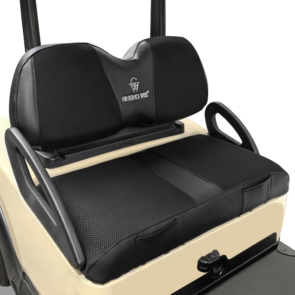 Golf Cart Seat Covers for Club Car Precedent Air Mesh Black Pouch