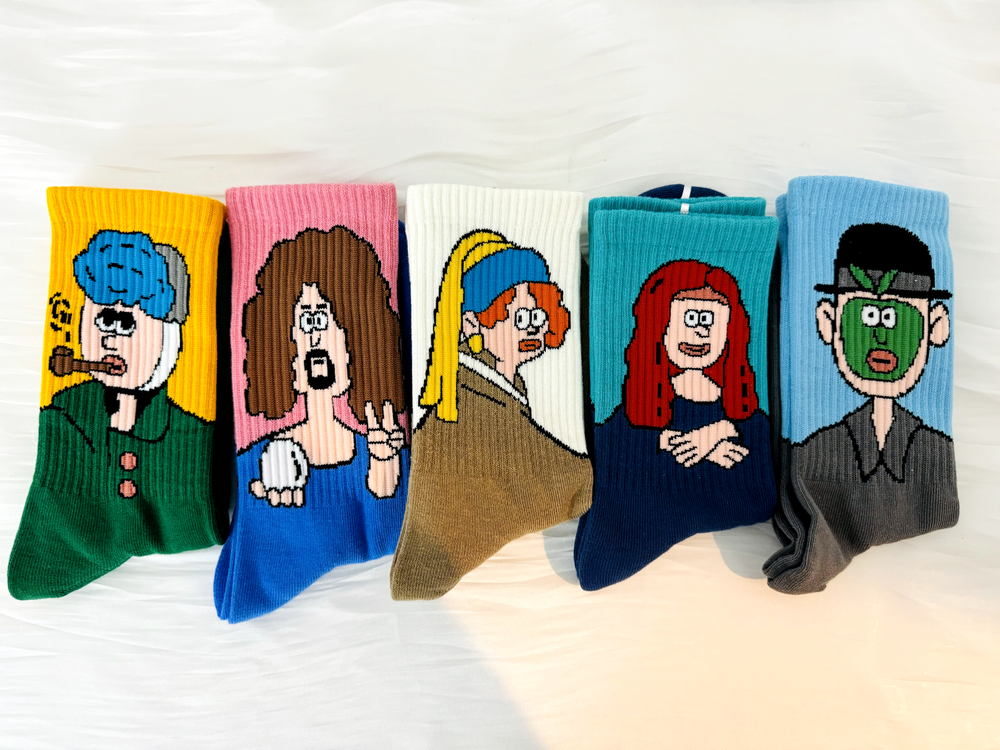 Classic European Artist Art Design Collection Cotton Socks Brand New (Set of 5)