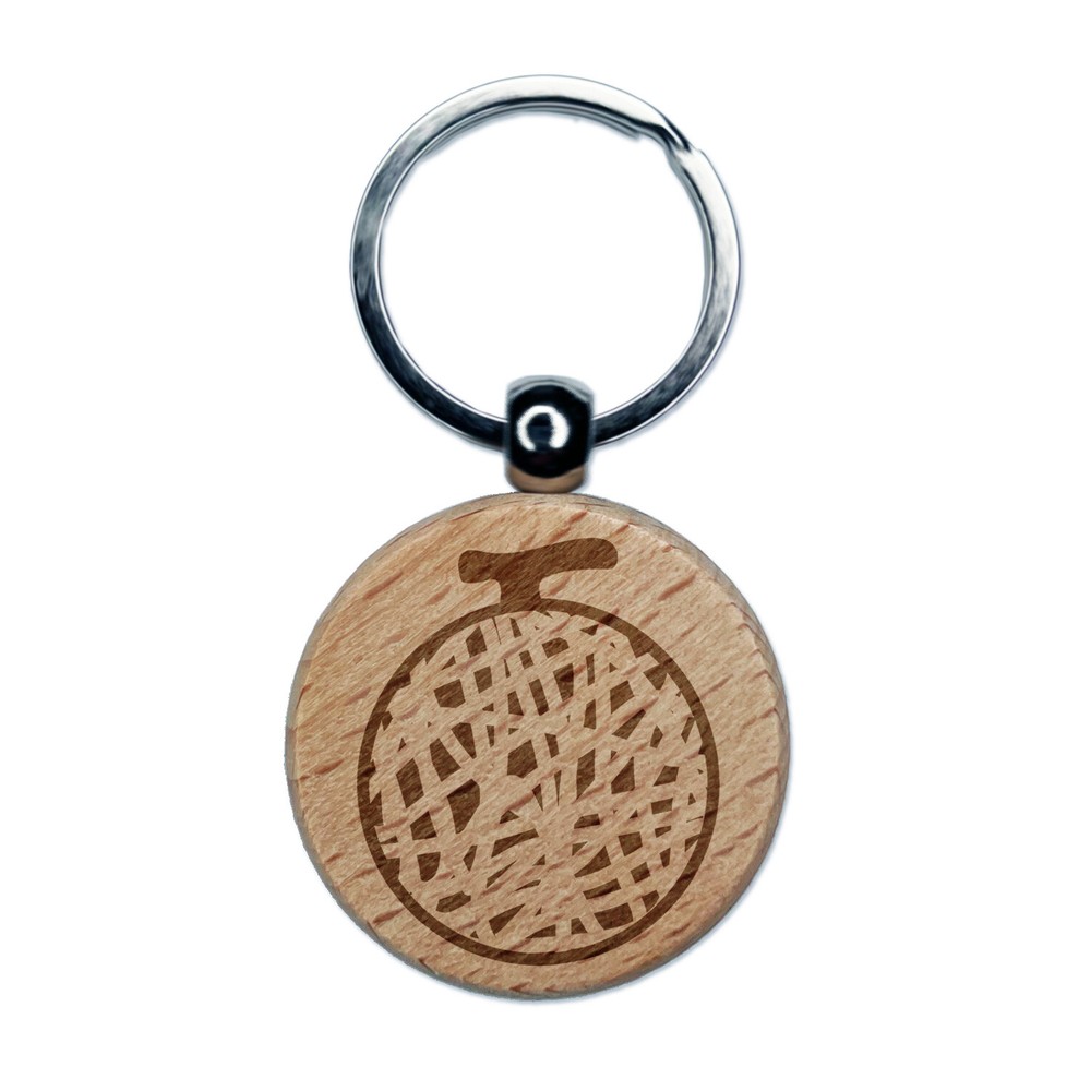 Honeydew Melon Engraved Wooden Keychain Charm Gift