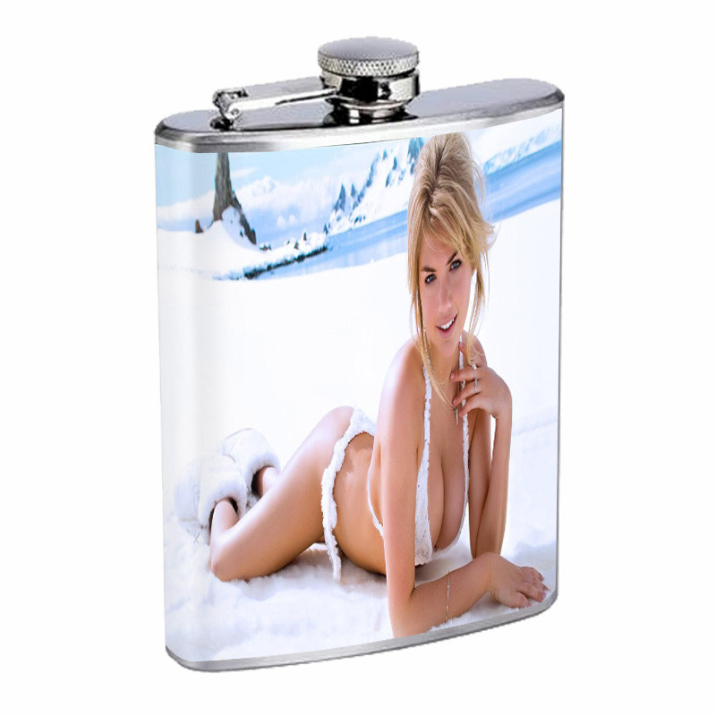 Finland Pin Up Girls D6 Flask 8oz Stainless Steel Hip Drinking Whiskey