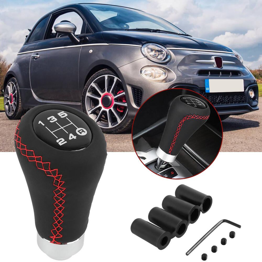 For Fiat Abarth 500 Manual Car 5-Speed Shift Knob Gear PU Leather Stick Lever