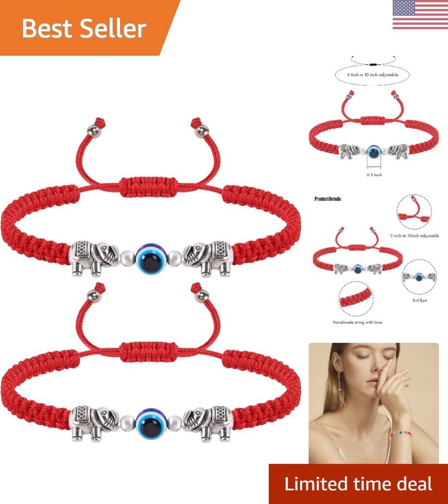 Handmade Adjustable Evil Eye Bracelet for Protection and Good Luck