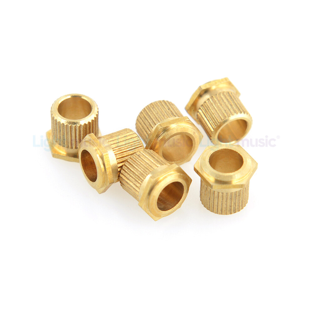 6pcs Metal Vintage Machine Heads Tuners Nuts/ Bushings/Ferrules Brass