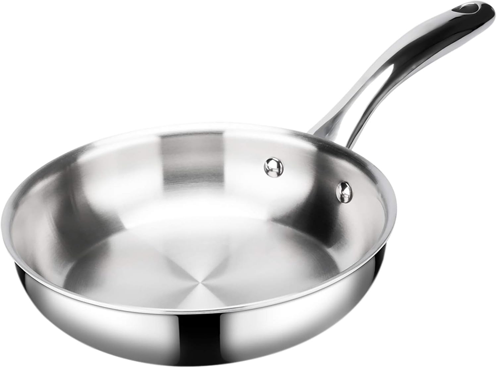Induction-Ready 10-Inch Tri-Ply Stainless Steel Stir-Fry Pan