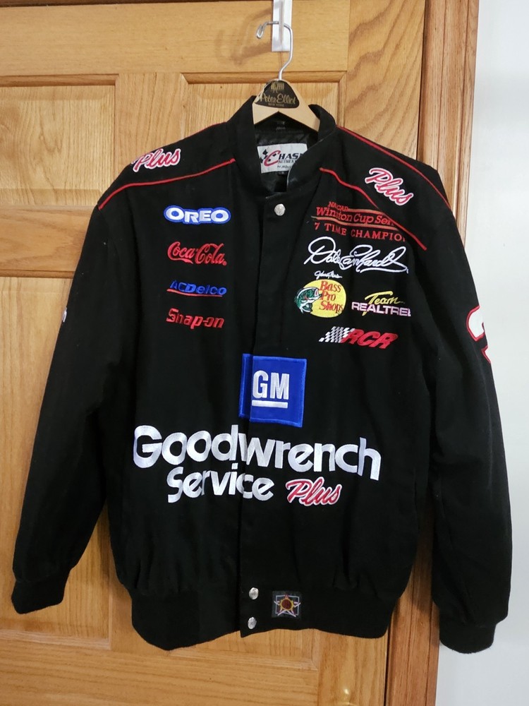Vintage Dale Earnhardt Jacket Mens Small Black NASCAR Racing Goodwrench 90s
