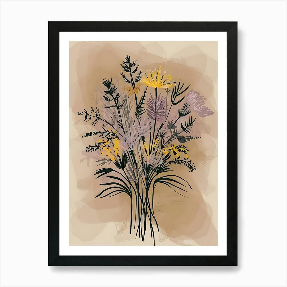 Wildflowers In A Vase Art Print Framed Wall Art Poster Canvas Print Picture
