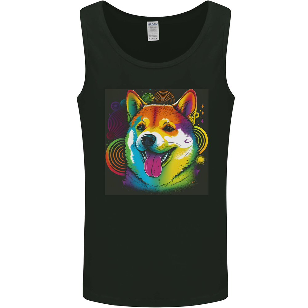 A Colourful Shiba Inu Dog Mens Vest Tank Top