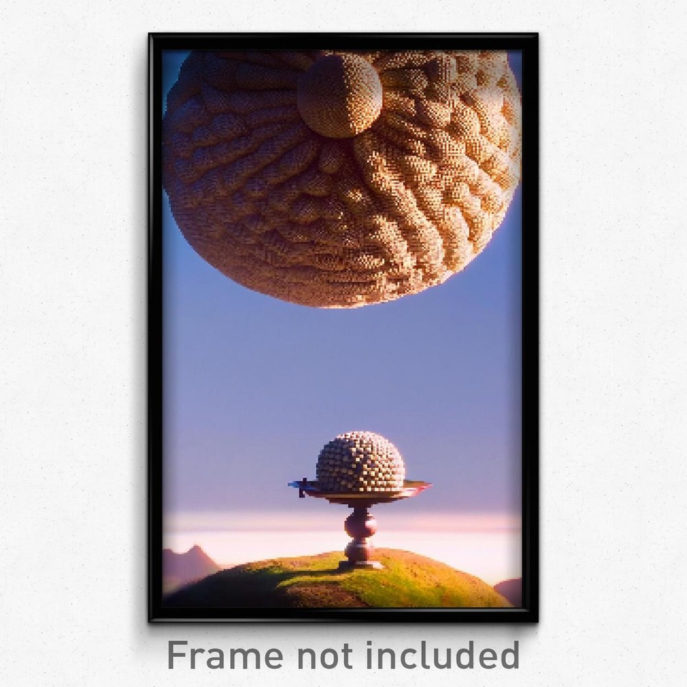 8-Bit Psychedelic Pixel Art Poster - Spherical Staith Trippy Game Print