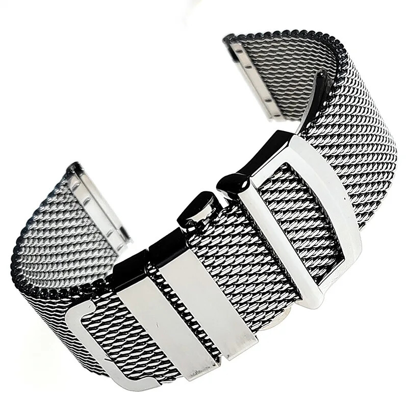 Premium 20mm 22mm Stainless Steel Mesh Watch Strap Band for IWC Pilot Men Women
