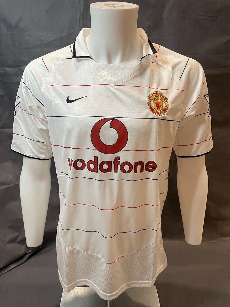Man United Retro 03/05 Away White Ronaldo #7 Short Sleeve Jersey Men Large Size