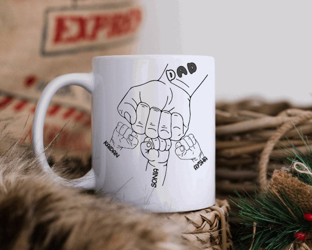 Personalised Fist Bump Mug For Him Birthday Gift For Daddy Fist Bump Dad Gifts