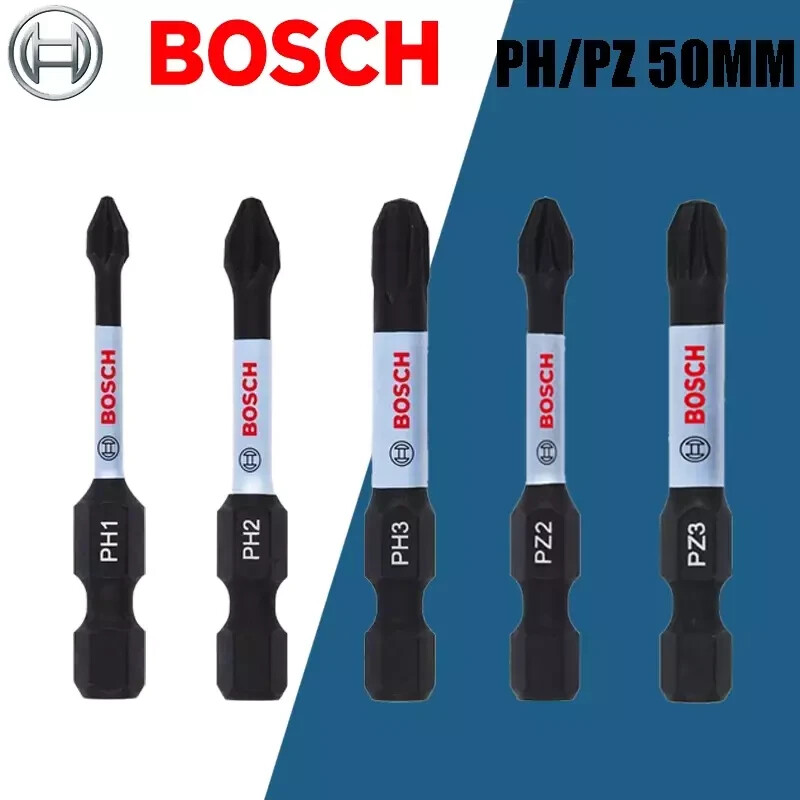 4-Piece PZ2 PH2 Impact Driver Bit Set with Magnetic Extension Holder