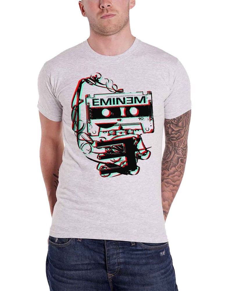 Eminem Slim Shady Retro Band Logo Officially Licensed Grey T-Shirt for Men