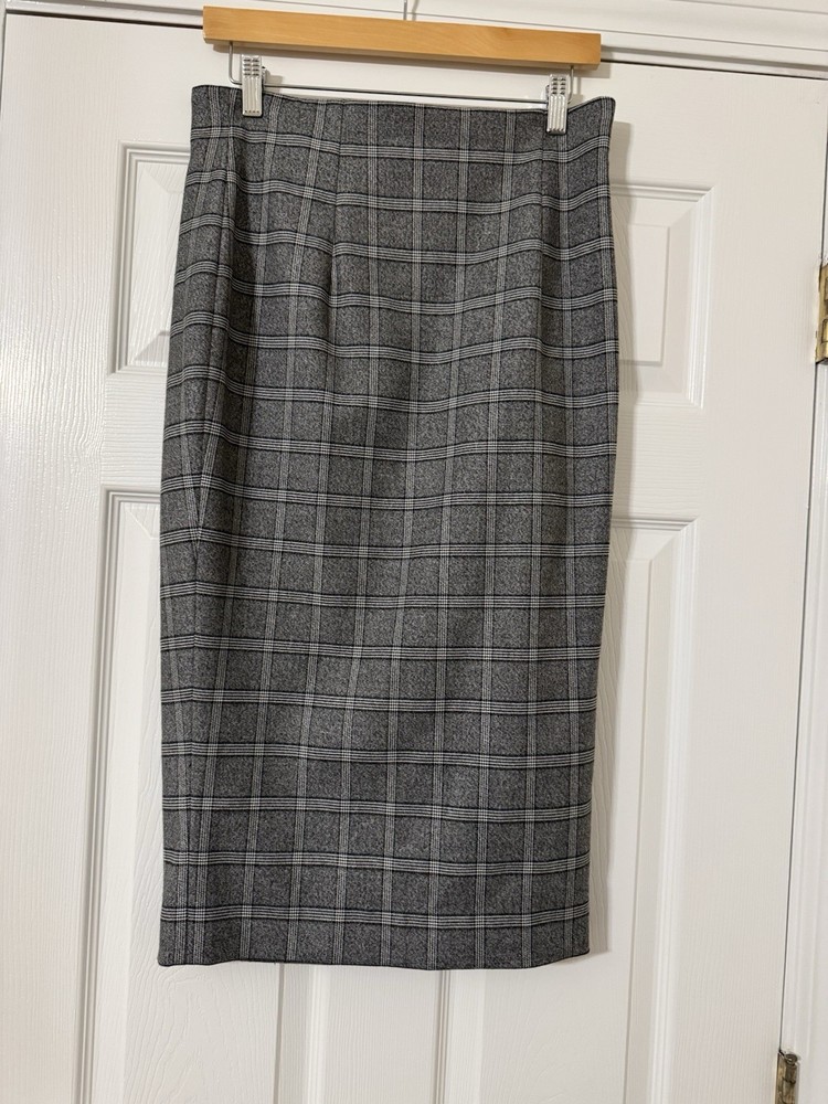 Sergio Hudson Gray Plaid Skirt 8