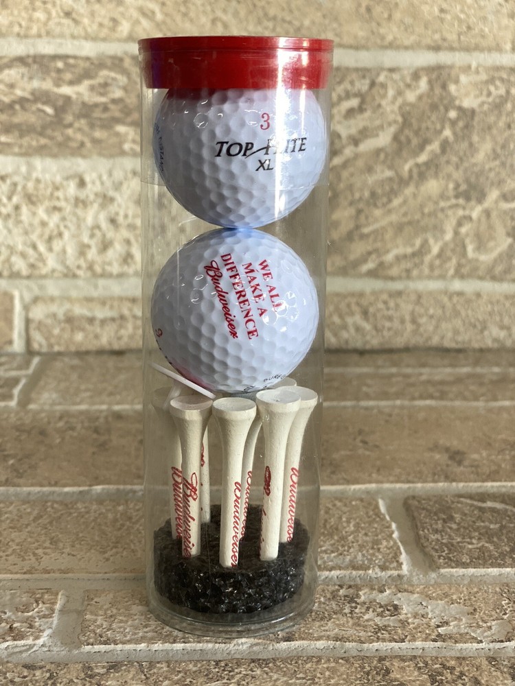 TOP FLITE XL 2 Golf Balls & Tees Gift Set with Budweiser Design
