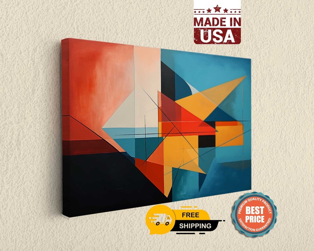 Geometric Constructivist Abstract Wall Art Print Modern Contemporary Decor
