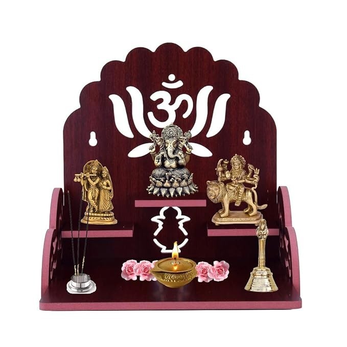 Lyrics Creation Handmade Beautiful Wooden Puja Temple Wall Hanging and Table Top