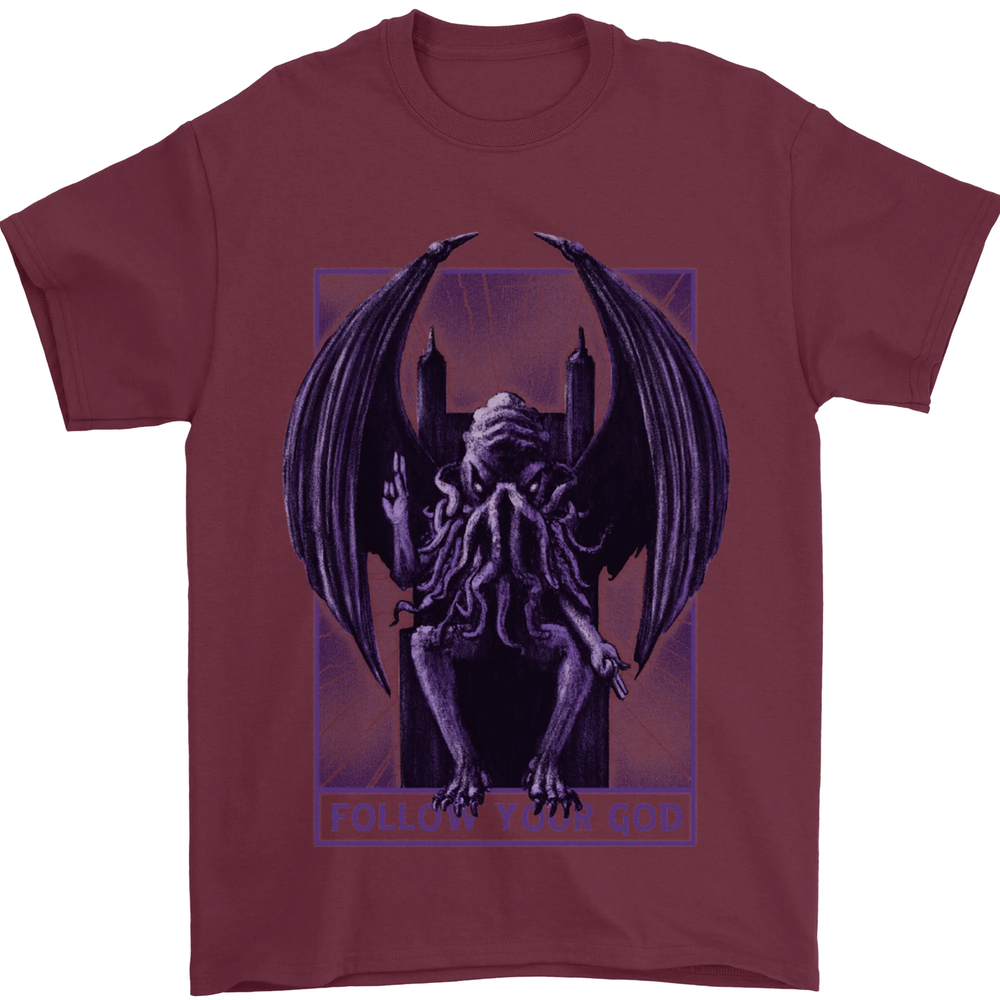 Cthulhu Follow Your God Kraken Mythology Mens T-Shirt 100% Cotton