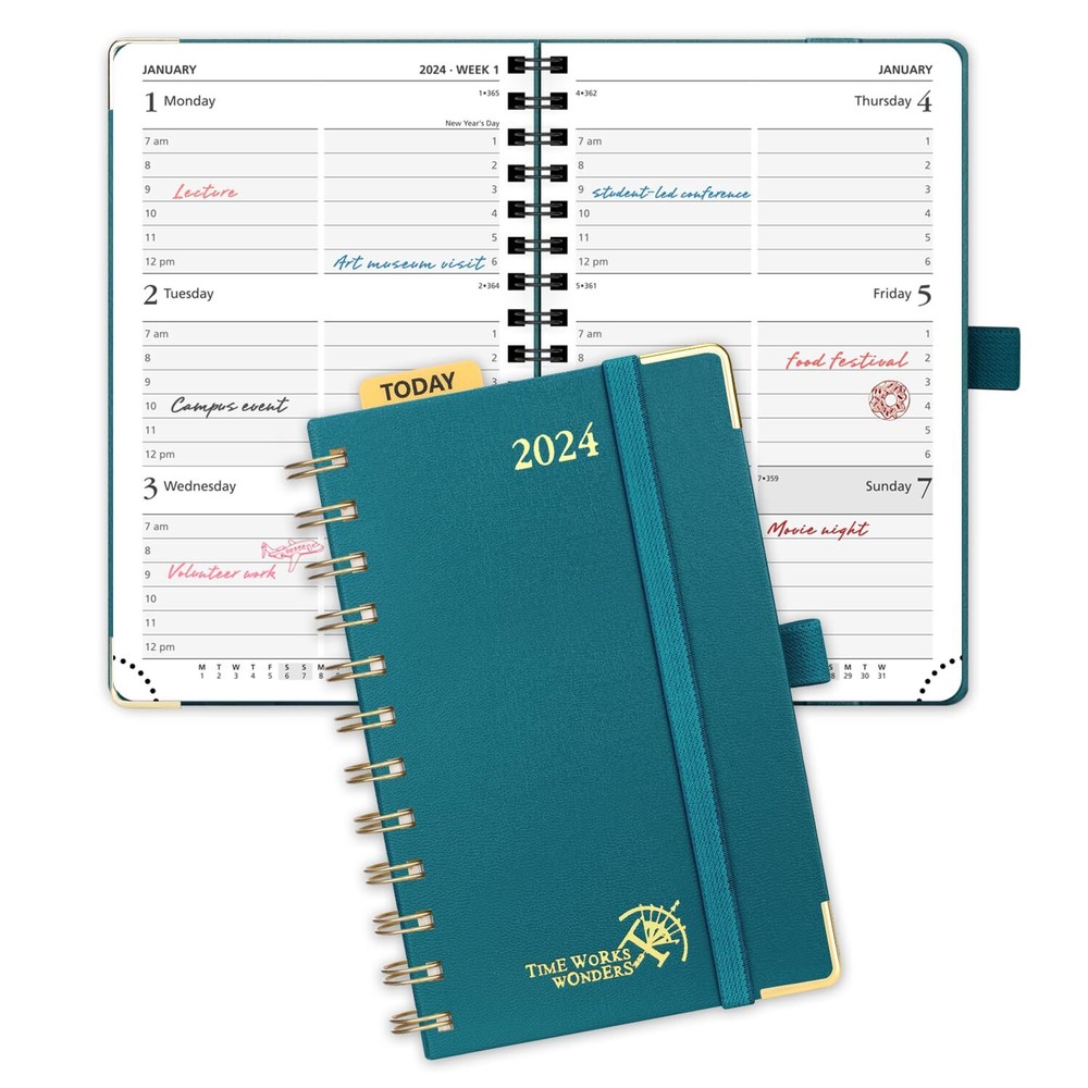 POPRUN 2024 Planner 4''x 6.25'' Pocket Calendar Weekly and Monthly Jan 2024 -...