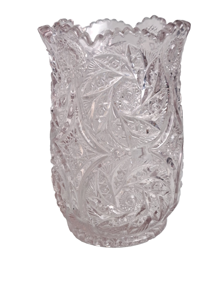 Vintage Westmoreland Buzz Star Clear Glass Celery Vase 6x4 Inches
