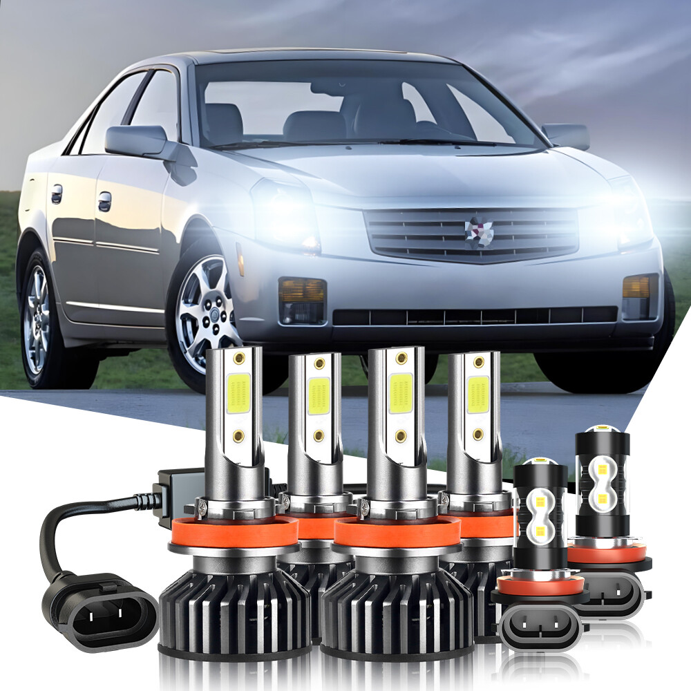 2008-2014 Cadillac CTS Sedan 6000K LED Headlight & Fog Light Bulbs Kit