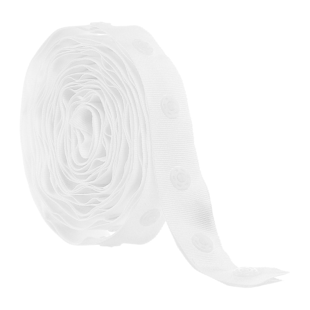 18mm White Cotton Snap Button Tape - 2 Yard Fastener Trim