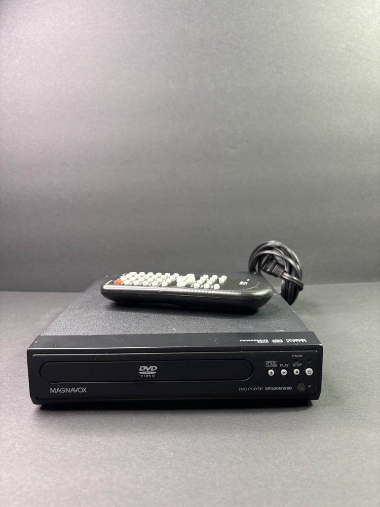 Magnavox DP100MW8 DVD Player with Remote and Cords Tested Working Progressive Scan