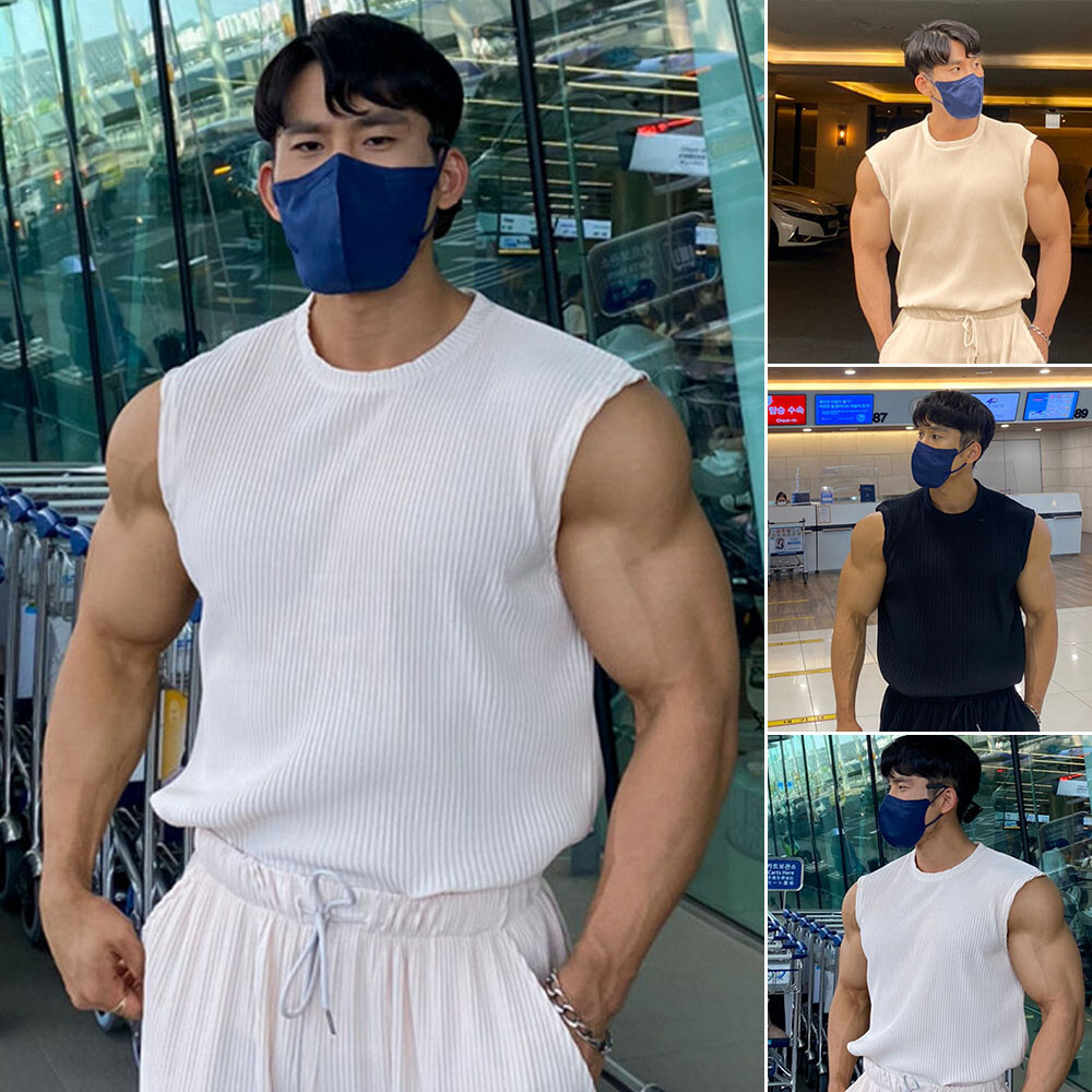 Men Vest Fitness Muscle Tank Tops Sleeveless Workout Gym Sport T Shirt Pullover©
