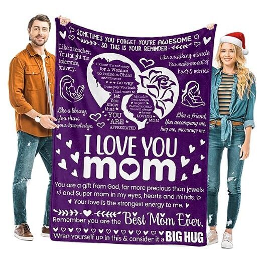 Mothers Day Blanket Gifts for Mom,I Love You,Mom Blanket, 70