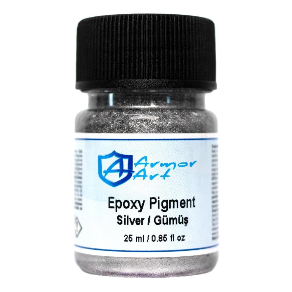 Armor Art Pigment Silver 0.85 Oz Resin Epoxy Dye For Waves And Water Effects